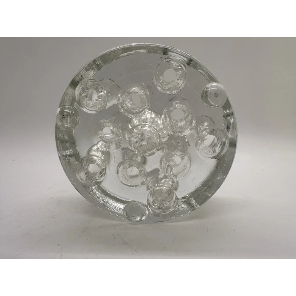 Vintage Clear Glass Flower Frog 3.5